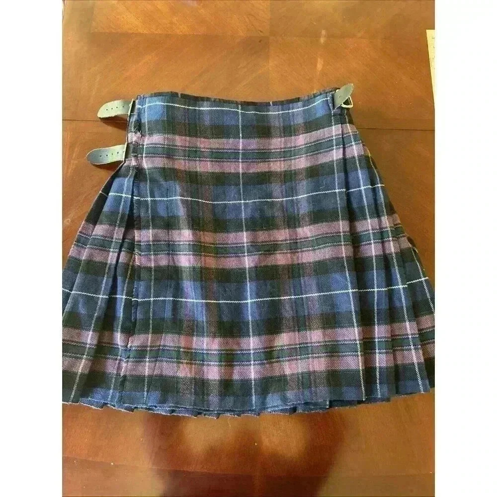 Scottish Design Tartans Size 36 Kilt Blue Purple Plaid Punk Cosplay Renaissance